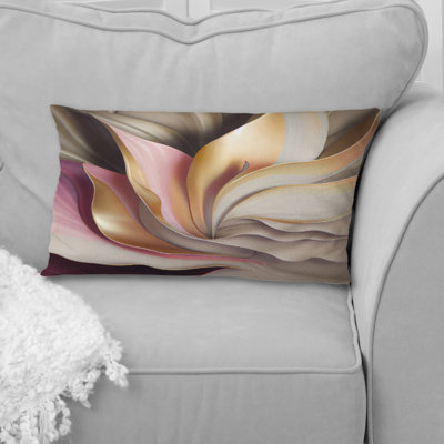 Subtle Sophistication In Exquisite Pink And Gold V - Abstract Liquid ink Printed Pillow