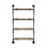 Brantley Oak & Sandy Black Finish Wall Rack With 4 Spacious Shelves, Perfect For Organizing And Displaying Decor