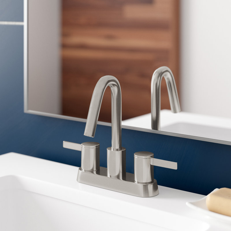 Amalfi Centerset Bathroom Faucet with Drain Assembly, Brushed Nickel