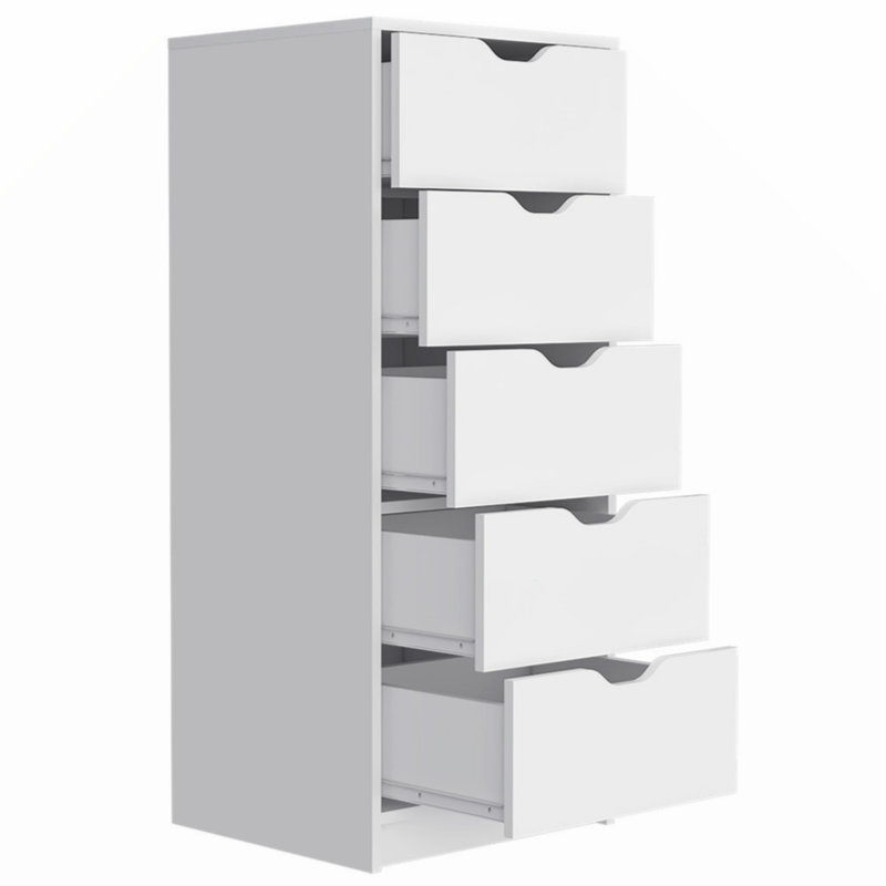 Keemia 17.8972'' W 5 - Drawer Dresser, White