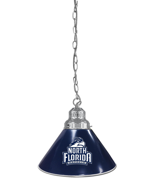 Mini-luminaire suspendu 1 lumière NCAA, Ospreys de North Florida, Chrome
