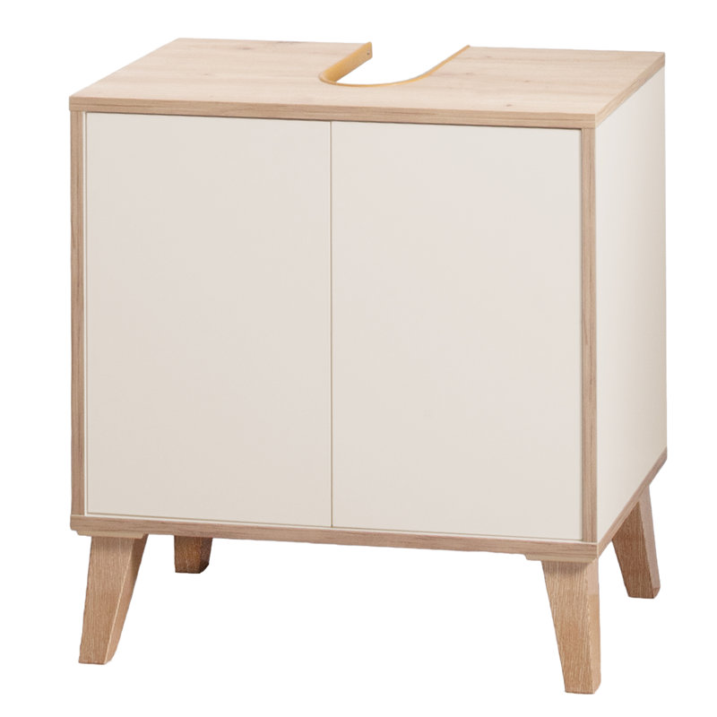 Tiburon 60cm Bathroom Vanity Base Only, Cream coloured