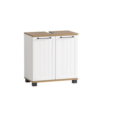 Alapaha Washbasin Base Cabinet in Country Oak/ Matt White