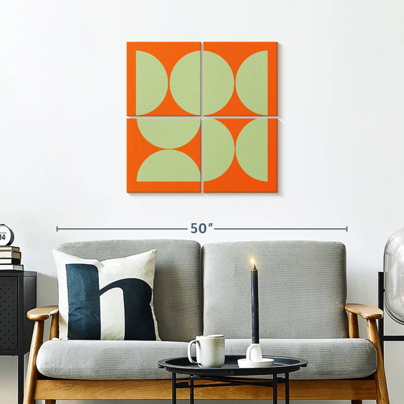 Collage Mid-Century demi-cercles I, H 26 po x l 26 po