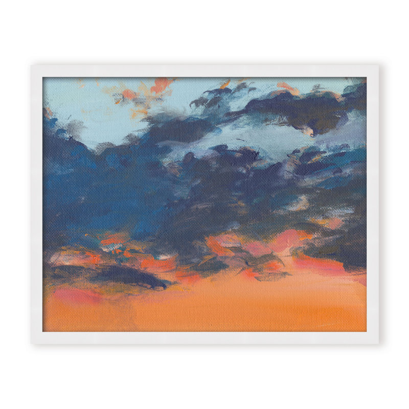 Coastal Retreat Asbury Park Sunset, 30" H x 40" W x 1.125" D, Framed Print, Gold