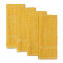 Burnt Orange Elegant Floral Kitchen Towels 4 Pack Dish Towels for Kitchen,  Watercolor Golden Orange Flowers Absorbent Microfiber Hand Towels for