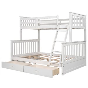 Sand & Stable Reston Kids Twin Over Full Bunk Bed with Drawers ...