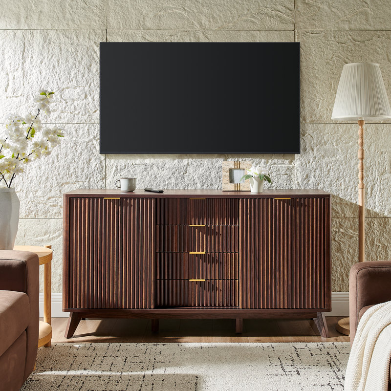 Solid Wood 60 " W Dresser, Dark Walnut
