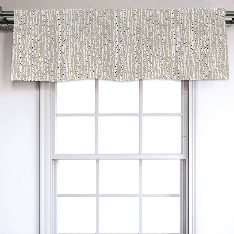 Striped Sateen Ruffled 54'' W Window Valance in