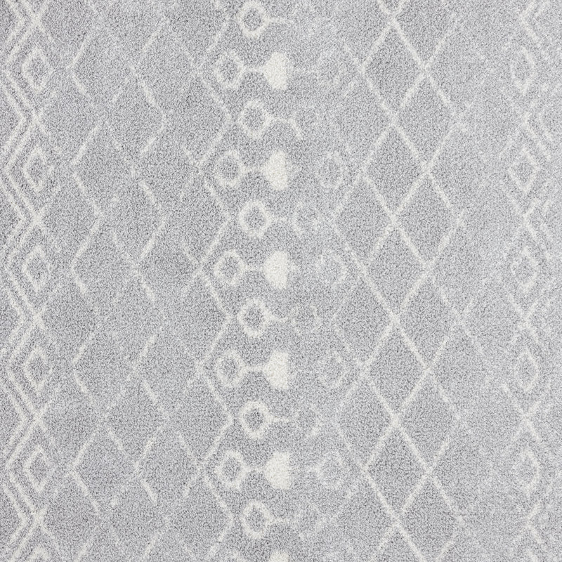 Tapis gris clair, Rond 7 pi 10 po