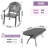 9-Piece Outdoor Dining Set, 81.89"L Oval Table with Umbrella Hole & 8 Stackable Chairs with Blue Cushions-94516821