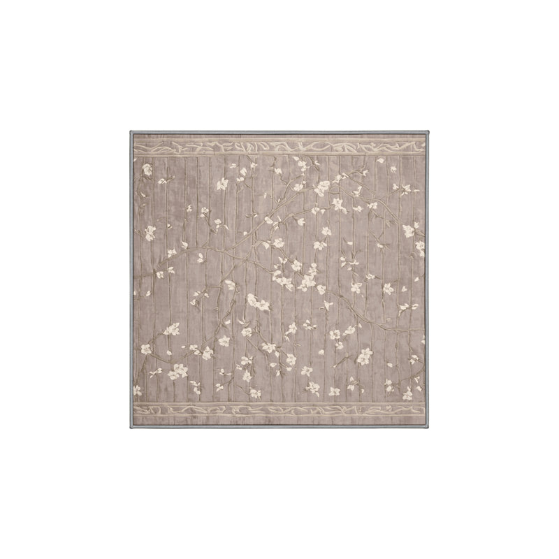 Tapis gris lavable à la machine, Carré 4 pi