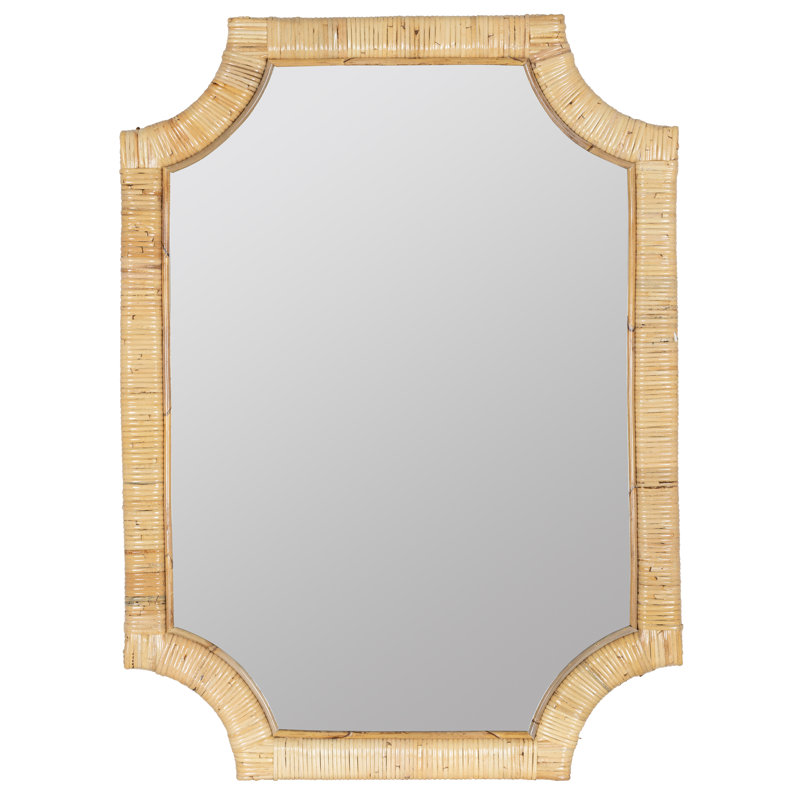 Lina Flat Rattan Mirror