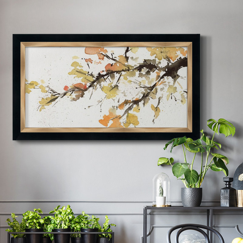 Watercolor Tree Branch II - reproduction d'art sur toile simple, H 25 po x l 45 po x P 1 po