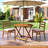  35.5'' Solid Wood Patio Dining Table w/1.97'' Umbrella Hole Slatted Tabletop