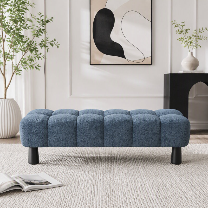 Banc avec repose-pieds 62,6 po, Bleu