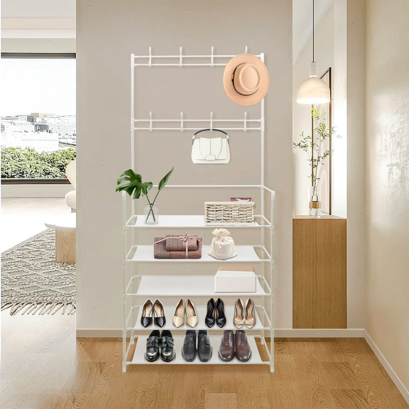 Portemanteau avec porte-chaussures Rebrilliant 3-en-1