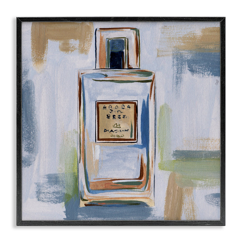 «Neutral Perfume Bottle», art de la giclée encadrée par Melissa Wang, H 12 po x l 12 po, Giclée encadrée noir minuit