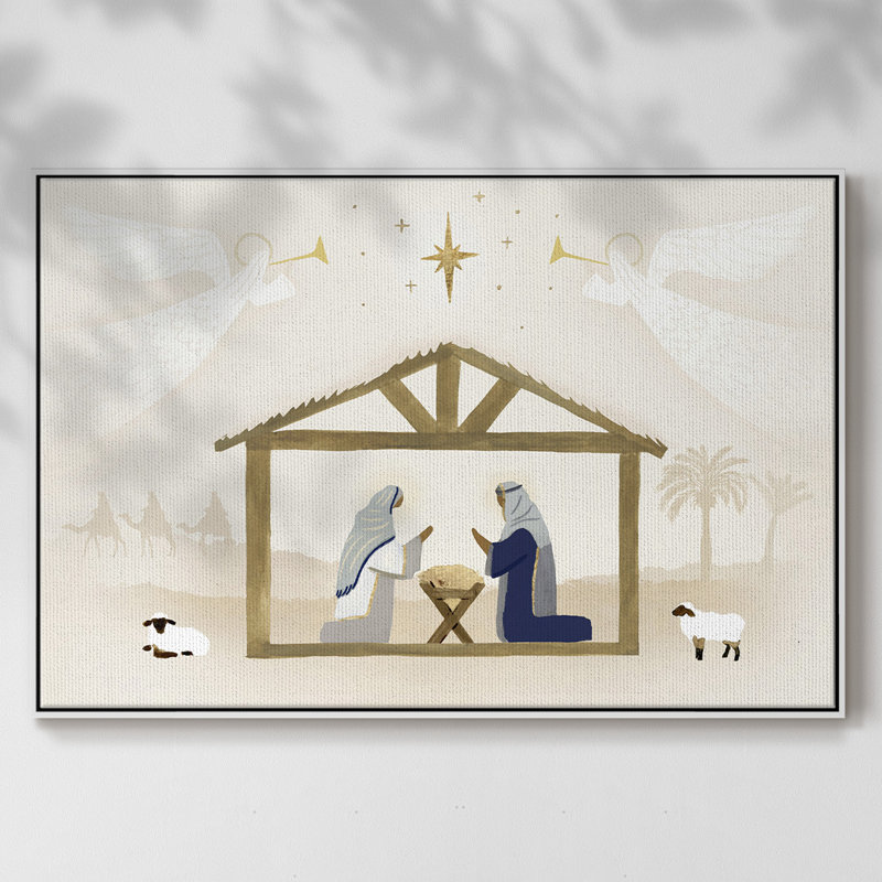 Away In A Manger Collection A, H 17 po x l 25 po x P 2 po, Blanc