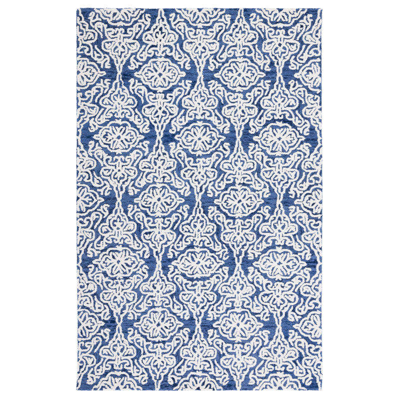 Tapis damassé en laine Anjalika, Rectangle 8 pi x 10 pi