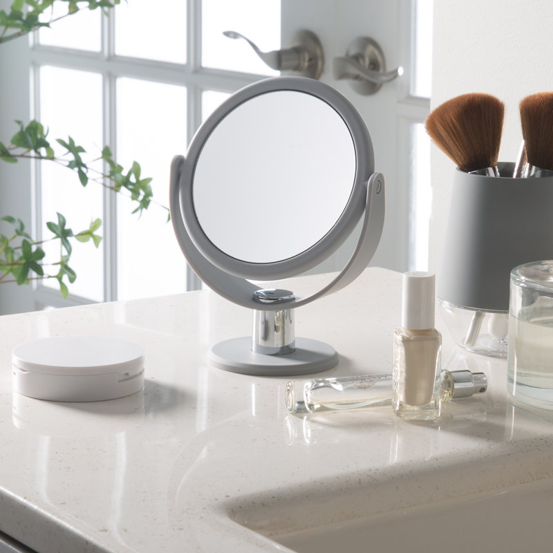 Cranleigh Modern Magnifying Makeup Mirror, Gray