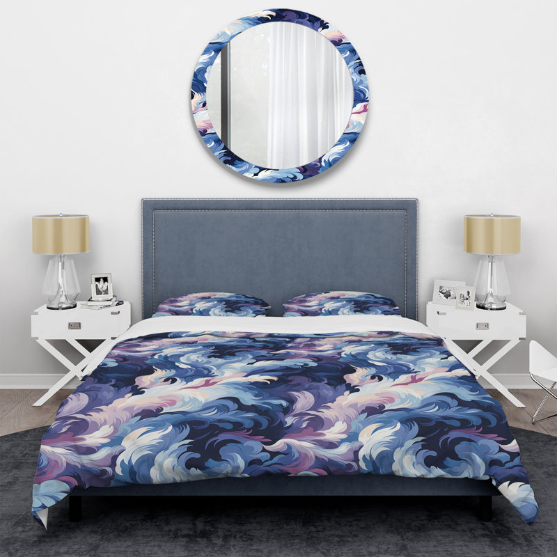 Celestial Aura Ripple - Ensemble de housse de couette abstrait - Microfibre de polyester