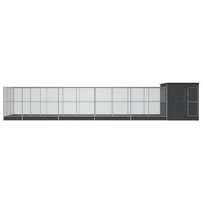 Aviary With Extension Silver Steel