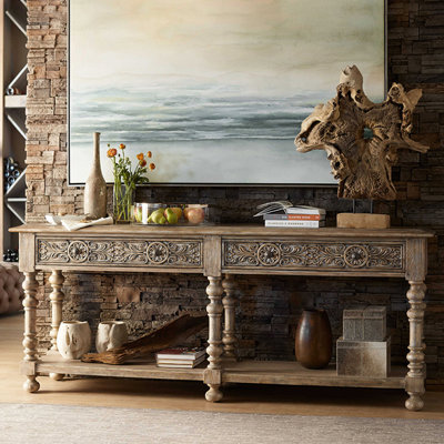 American-style solid wood console table