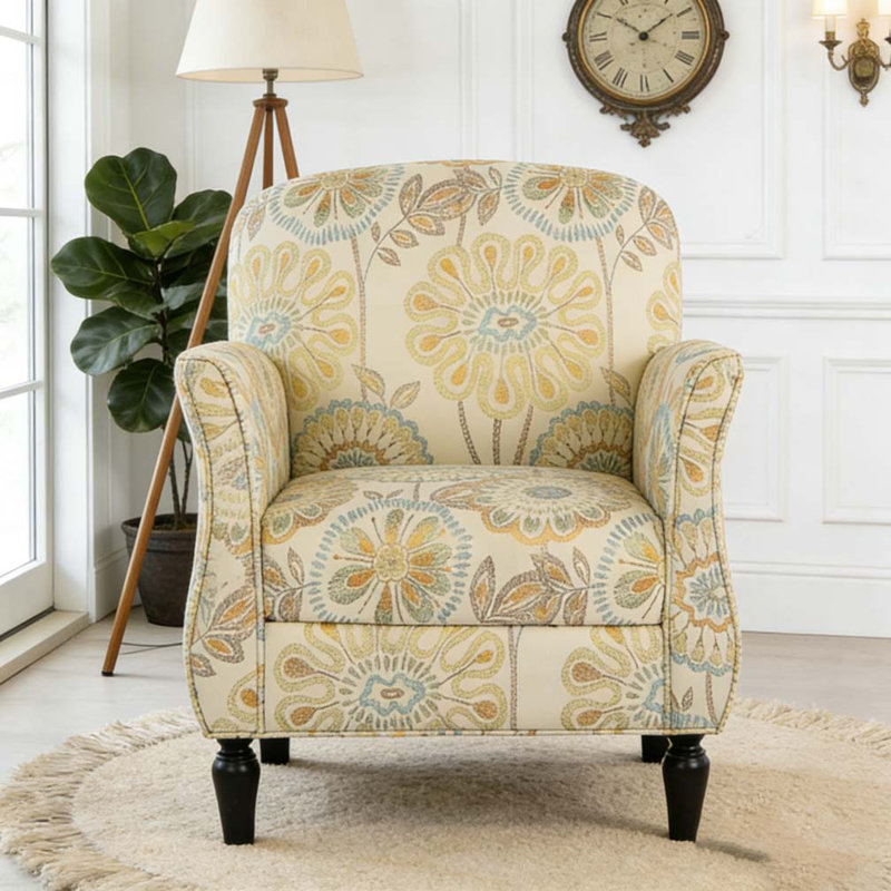 Accent Chairs, Beige+yellow