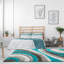 Tapis turquoise à motif géométrique Koo-1394437170