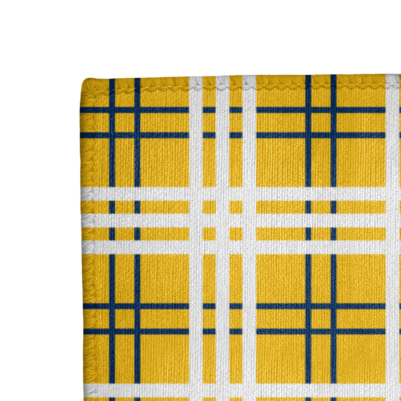 Tapis jaune à carreaux, Rectangle 8 pi x 10 pi