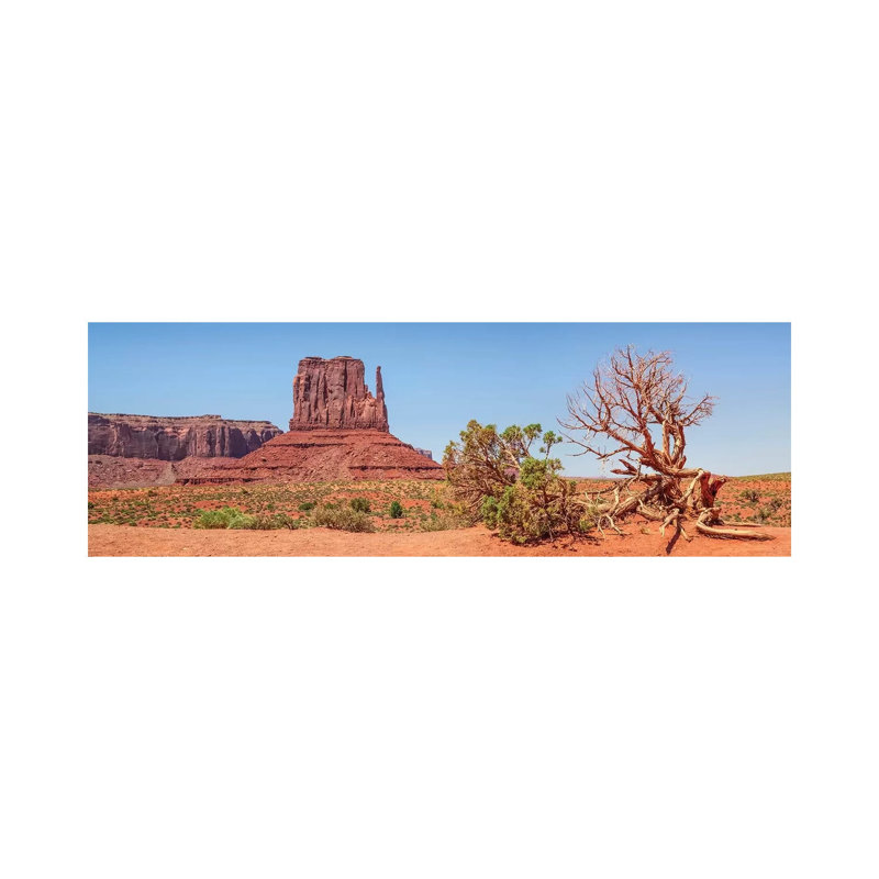 Monument Valley Sentinel Mesa & West Mitten Butte by Melanie Viola - Wrapped Canvas Panoramic Print