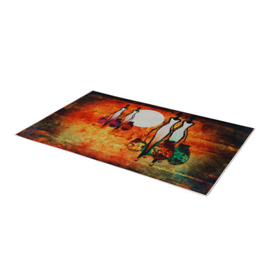 Soft Hall Carpet 2.6 x 4.9 Feet | 100% Polyester, 0.04 in Pile Height | Antibacterial, Non-Slip Underside | Woven with 3D Digital Printing | Machine Washable | Durable & Stylish for Entryways & Living Rooms