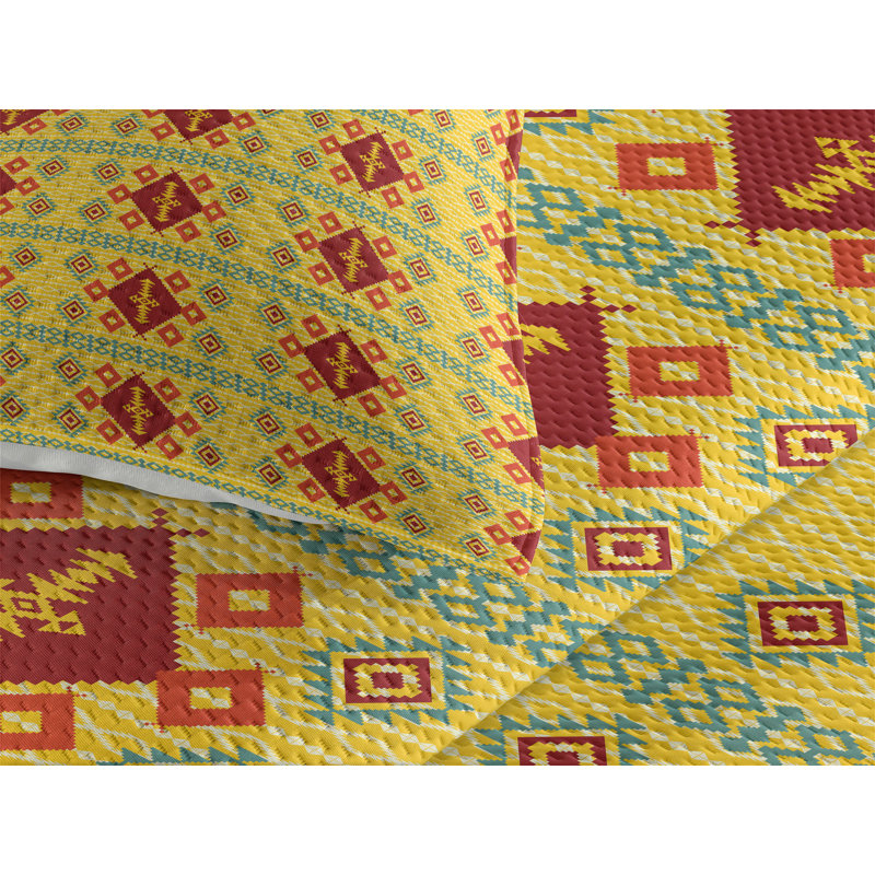 Native Eclectic Polyester Coverlet, King Bedspread + 2 Shams