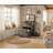  3-in-1 Small Farmhouse Makeup Vanity, Sliding Stool, Fold-up Panel, Divided Storage, Gray-217470544