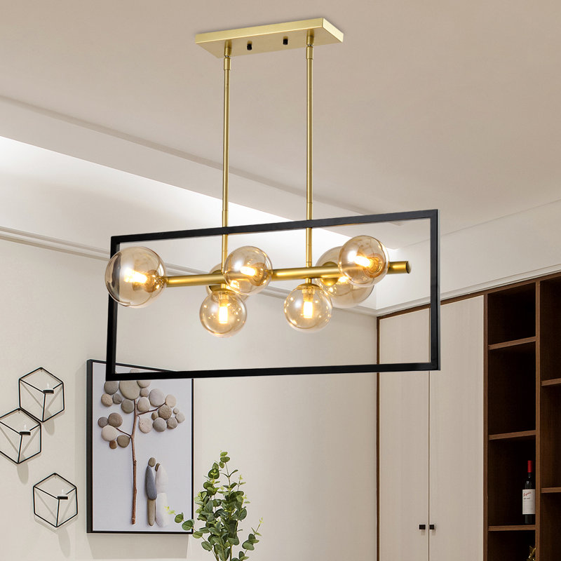 Lustre carré / rectangulaire à 7 lumières à intensité variable l 30,7 po Linley