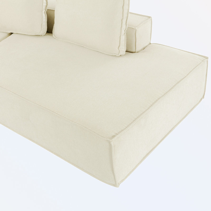 Chaise longue rembourrée Ringolds, Beige