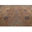Tapis unique en laine noué à la main de style années 1960 de 8 pi 11 po x 12 pi 7 po en brun / rose / bleu