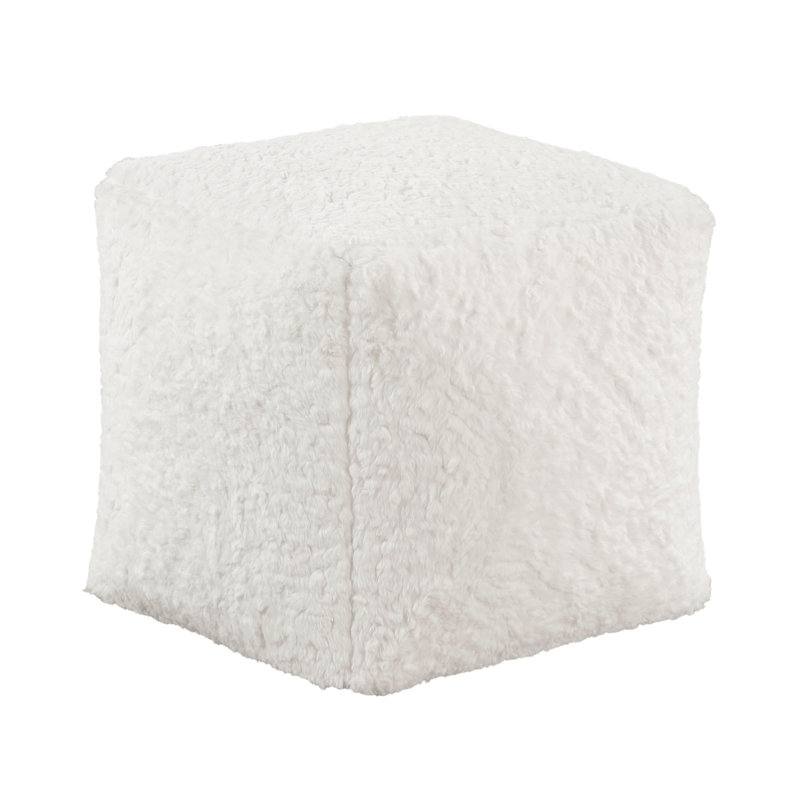 Repose-pieds carré en fausse fourrure antidérapant, avec fermeture à glissière, capacité de poids de 300 lb, pouf moderne, marque