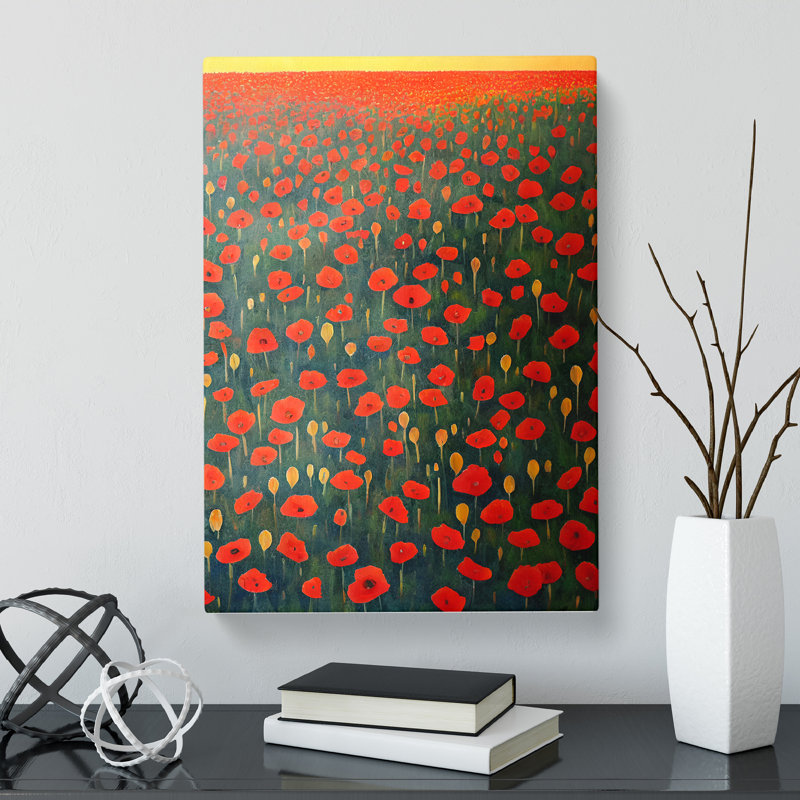 Racette Poppy Field - Wrapped Canvas, 50cm H x 35cm W x 3cm D