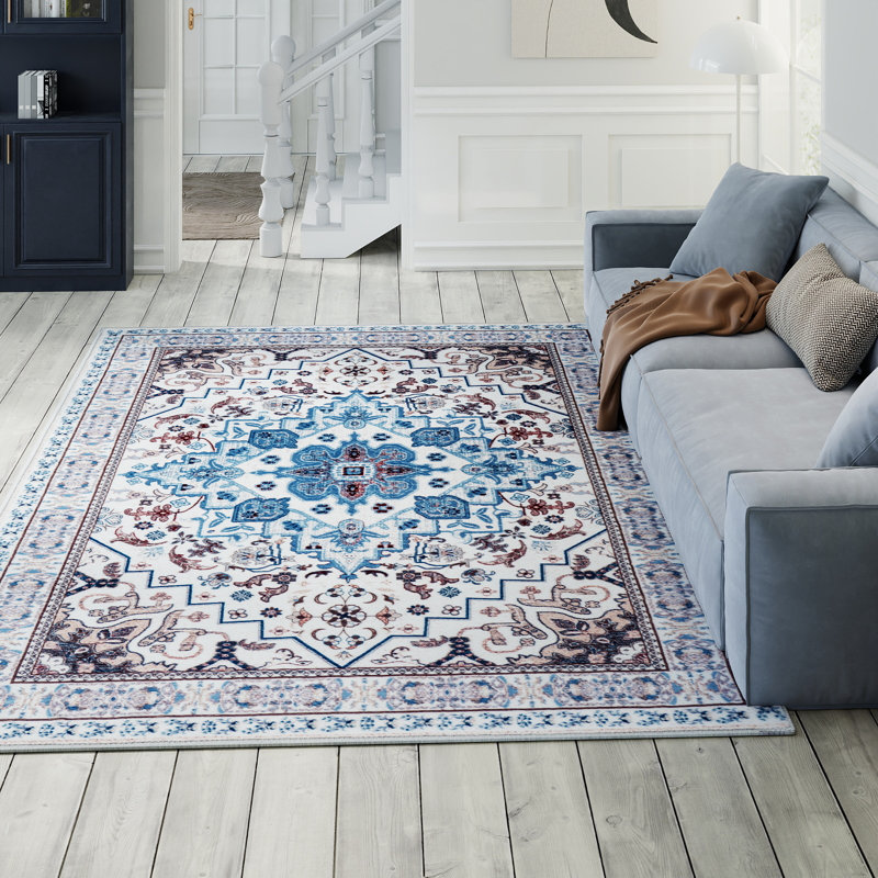 Low-density stain-resistant Oriental carpets are suitable for living rooms and family rooms.