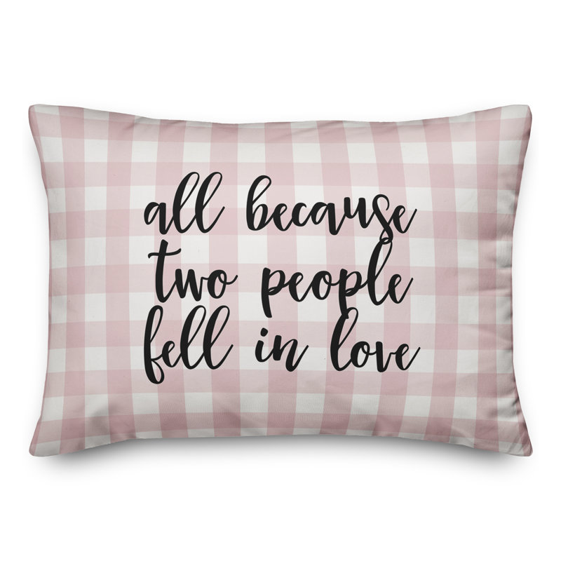 Plaid Throw Pillow, Black/Pink