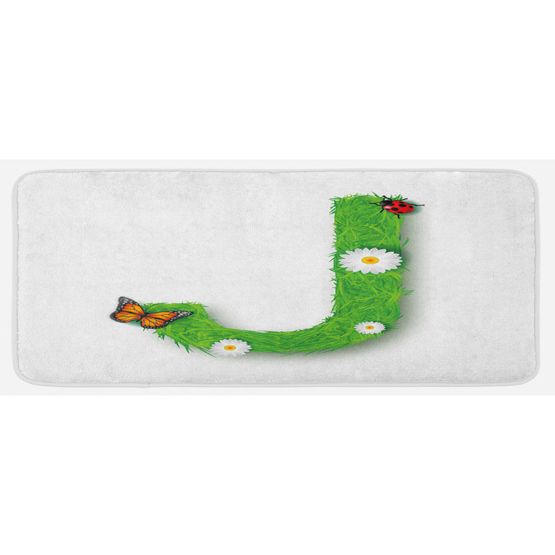 Tapis de cuisine Initiales en couleurs vibrantes et été