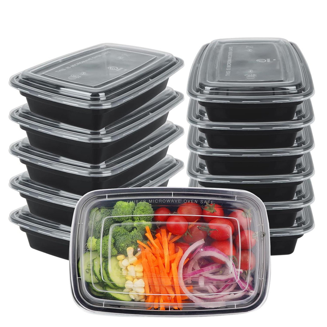 38oz Meal Prep Containers Reusable 1 Compartment Food Storage Pack Of 10