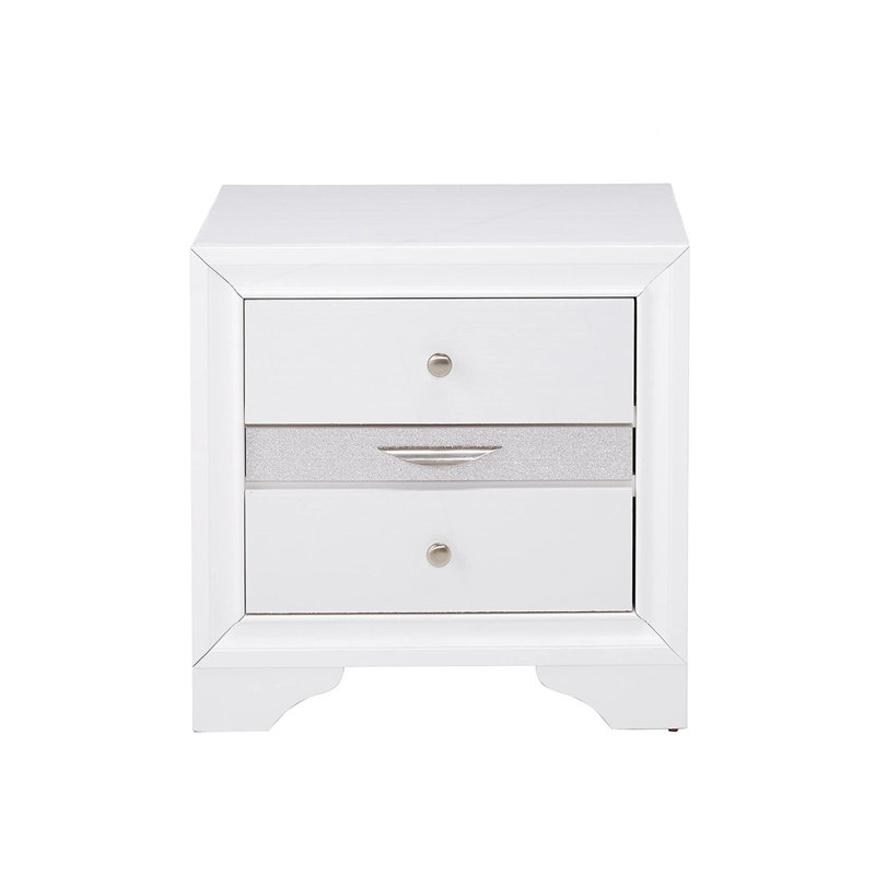 2 tiroirs et 1 table de chevet à bijoux, Blanc