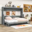 Lit escamotable en bois avec système de levage hydraulique et bureau intégré-869836889-869836888