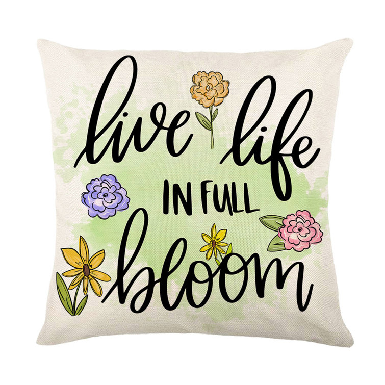 Blooms Pillow in Soft Green