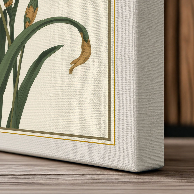 Iris Cluster Botanical - Wrapped Canvas, 18x12 - 45.7 x 30.5 cm, Cream Border