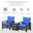Ensemble de conversation en rotin de trois articles avec coussins