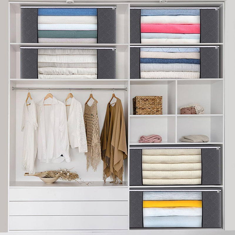 100L Foldable Storage Bags For Clothes, Blankets & More - Waterproof, Reinforced Handles, Clear Window